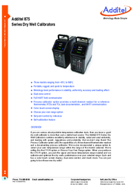 Thumbnail of document Data Sheet - ADT875 Dry Well Calibrator